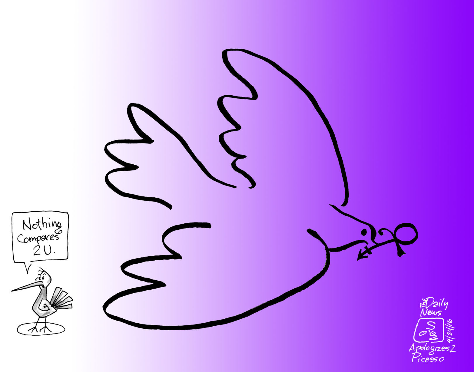 Prince Tribute Editorial Cartoon